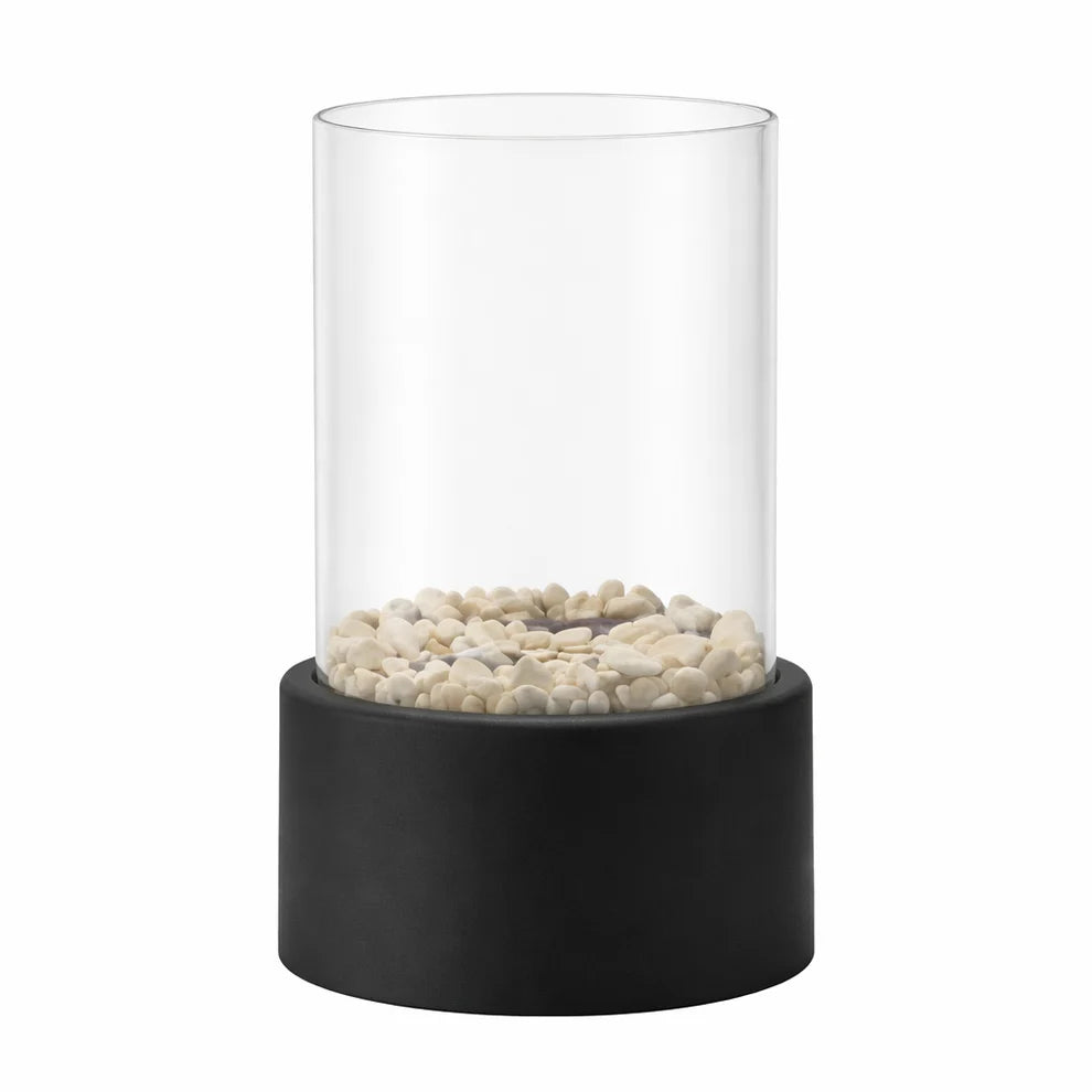 Portable Tabletop Bioethanol Fireplace – Glass Panels with Metal Base