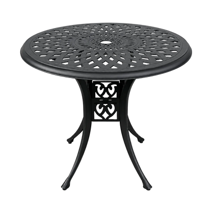 Elana 3-Piece Outdoor Bistro Set – Table with 2 Cast Aluminum Chairs